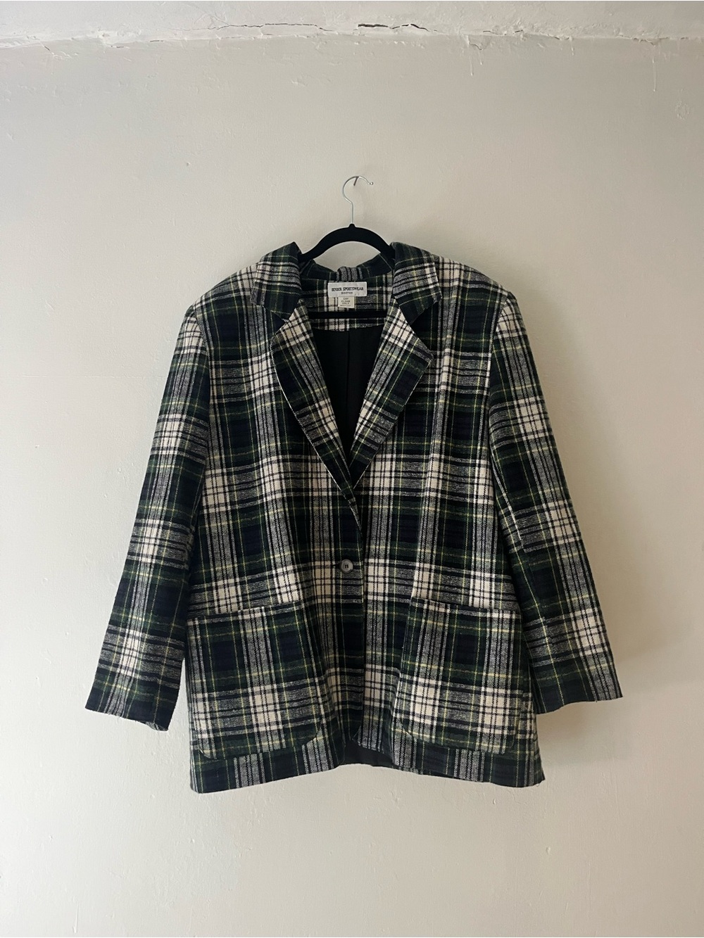 Vintage Green Plaid, Tartan Blazer